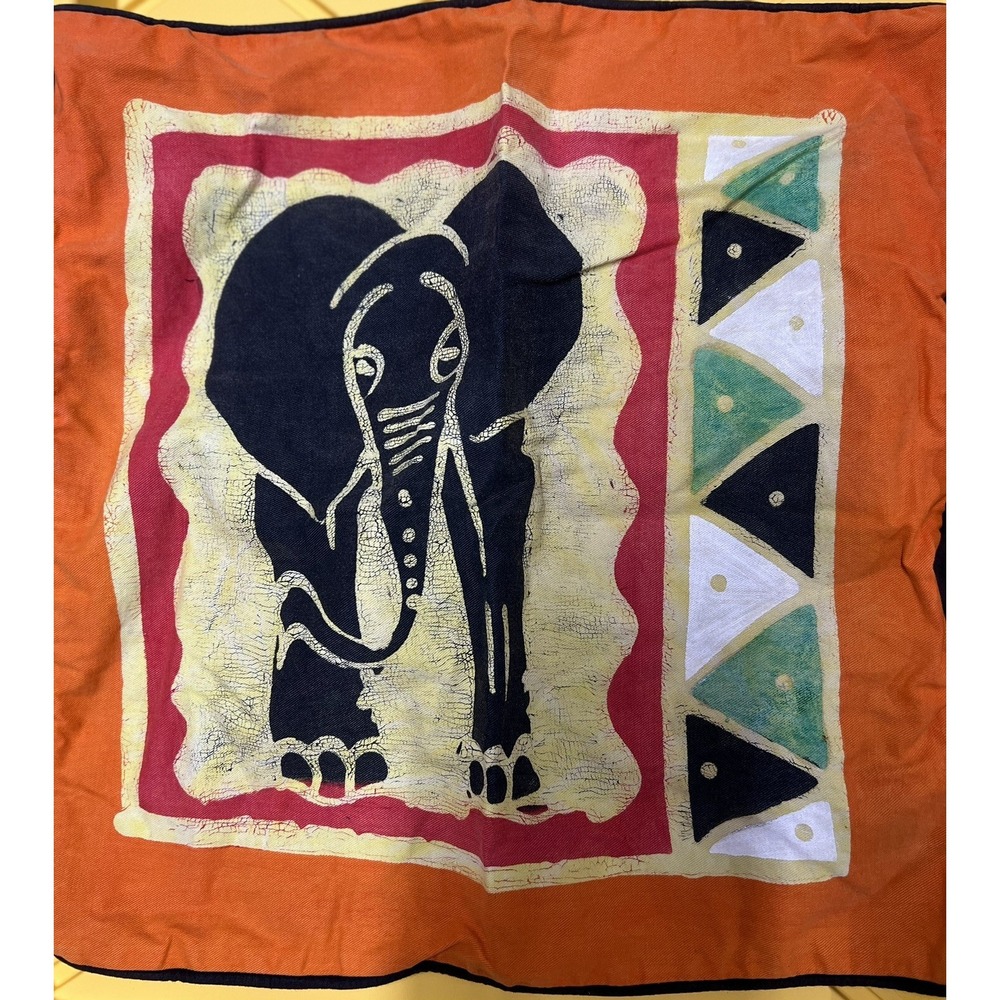 Vintage African Elephant Square Pillow Couch Covers 16 X 16 Inches Safari